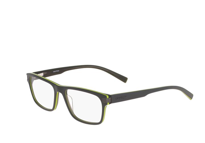  Men's rectangular eyeglasses in forest green