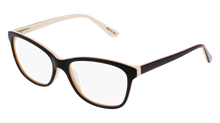  Women's eyeglasses with a tortoiseshell exterior and cream colored interior frame